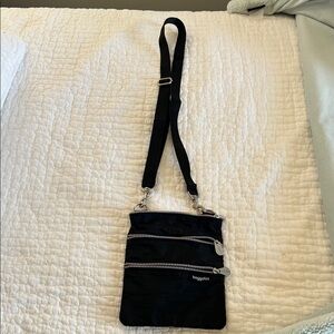 Baggallini Black Nylon Crossbody with Dual Front Zips